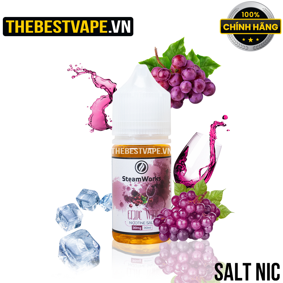 Steam Works - GRAPE WINE ( Rượu Vang Nho Lạnh ) - Salt Nicotine