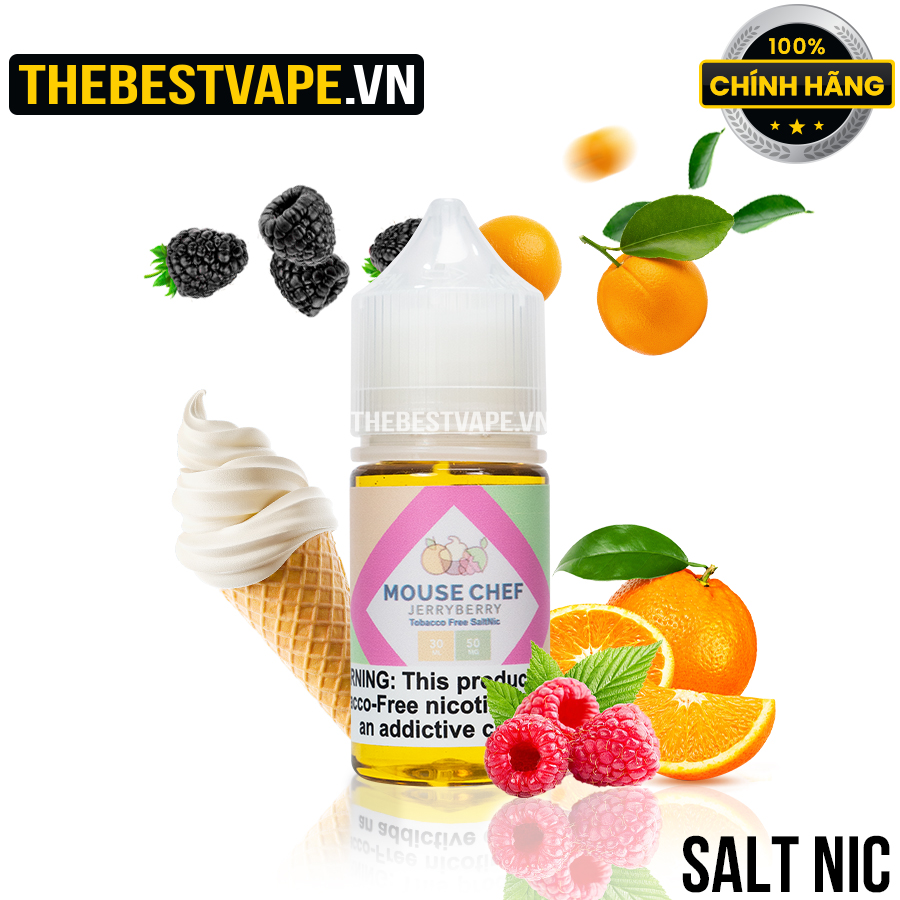 Mouse Chef - JERRYBERRY ( Kem Cam Việt Quất Dâu Tằm ) - Salt Nicotine