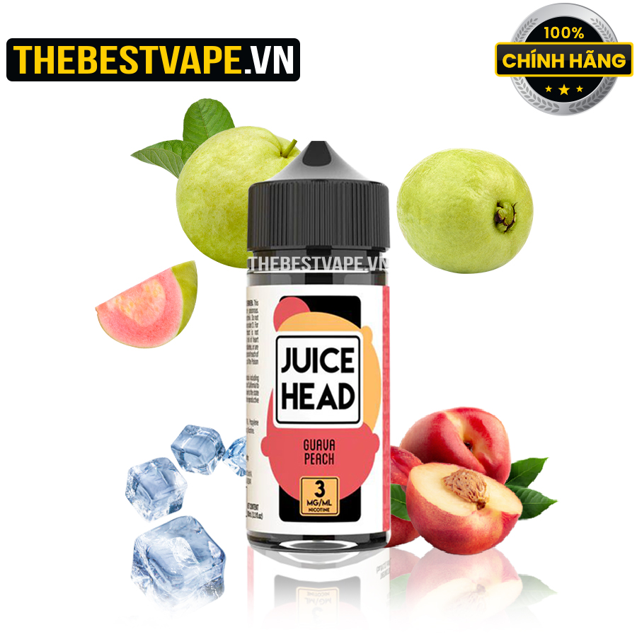 Juice Head ( Extra Freeze ) - Guava Peach ( Ổi Đào Lạnh ) - Freebase