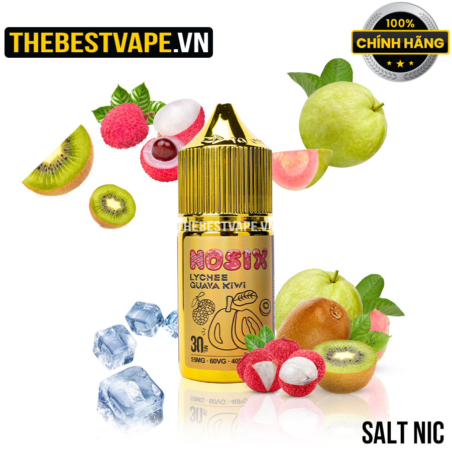 Nosix - LYCHEE GUAVA KIWI ( Vải Ổi Kiwi Lạnh ) - Salt Nicotine