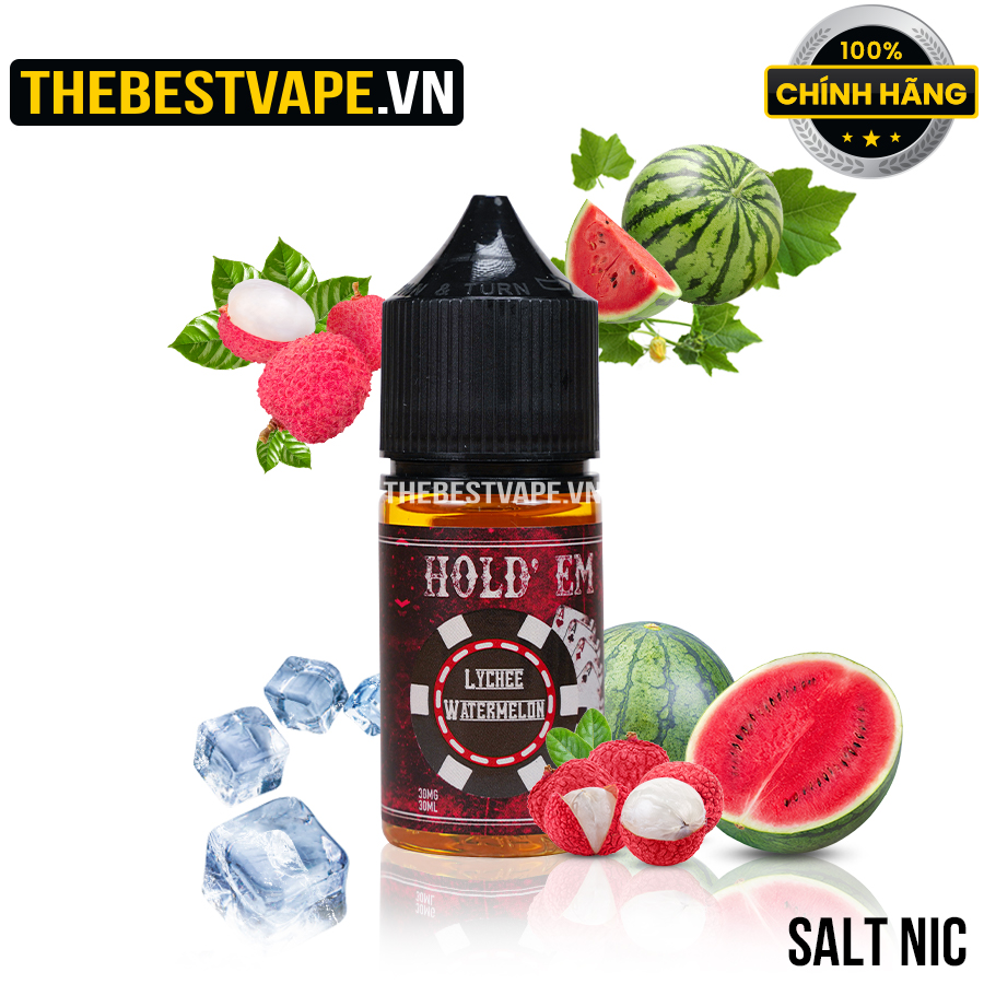 Hold'em - LYCHEE WATERMELON ( Vải Dưa Hấu Lạnh ) - Salt Nicotine