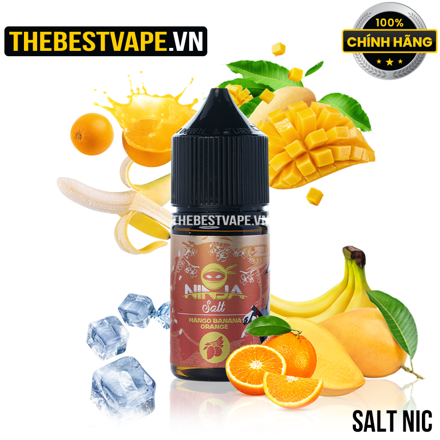 Ninja MANGO ORANGE BANANA ( Xoài Cam Chuối Lạnh ) Salt Nicotine