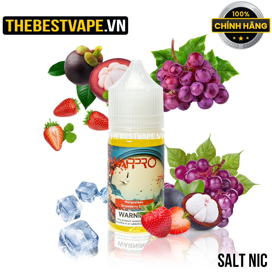 Vappro - MANGOSTEEN STRAWBERRY GRAPE ( Măng Cụt Dâu Tây Nho Lạnh ) - Salt Nicotine