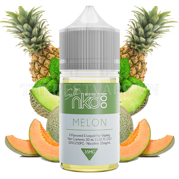 Naked Melon ( Dưa Lưới Dứa Dưa Gang Lạnh  ) SALTNICOTINE 30ml 35mg - Tinh dầu vape Mỹ chính hãng Naked100