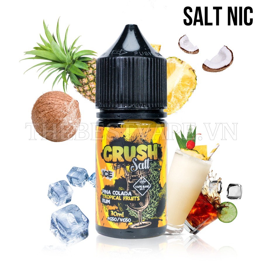 Crush - ICE PINA COLADA TROPICAL FRUIT RUM ( Cocktail Dừa Dứa ) - Salt Nicotine