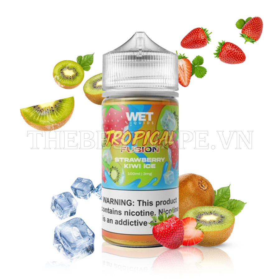 Wet Liquids Tropical Fusion - STRAWBERRY KIWI ICE ( Dâu Tây Kiwi Lạnh ) - Freebase