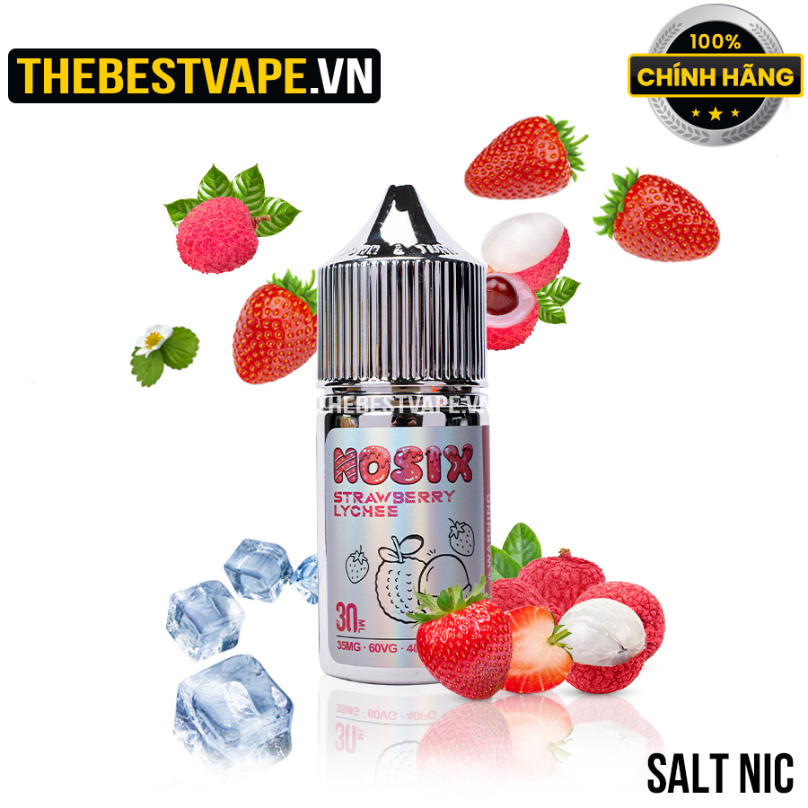 Nosix - STRAWBERRY LYCHEE ( Dâu Tây Vải Lạnh ) - Salt Nicotine