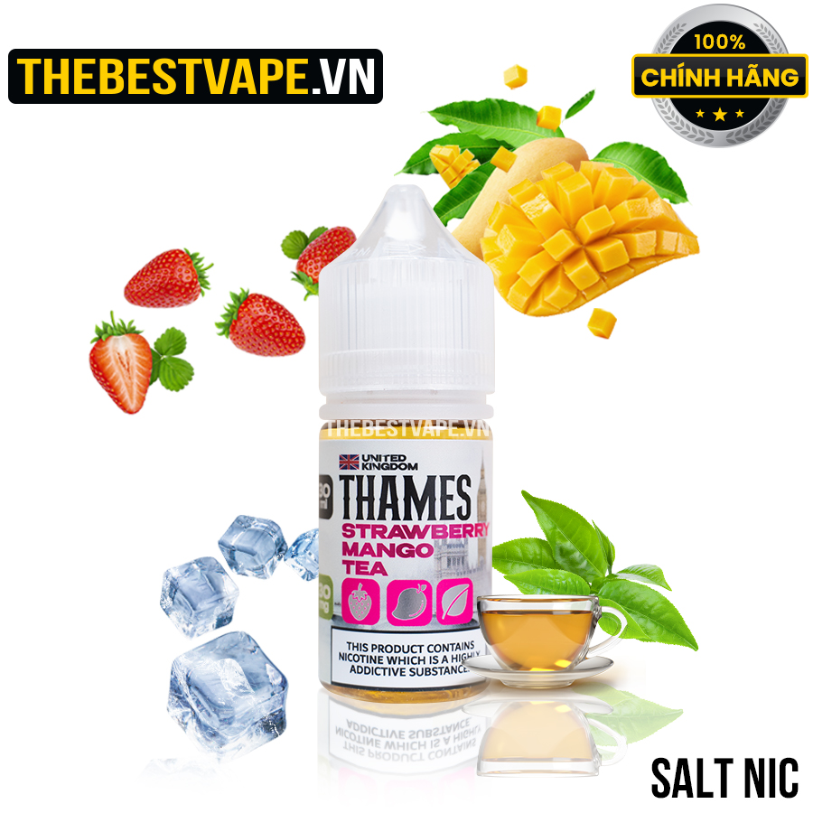 Thames - STRAWBERRY MANGO TEA ( Trà Dâu Xoài Lạnh ) - Salt Nicotine