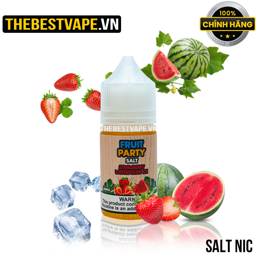 Fruit Party - STRAWBERRY WATERMELON ICE ( Dâu Tây Dưa Hấu Lạnh ) - Salt Nicotine