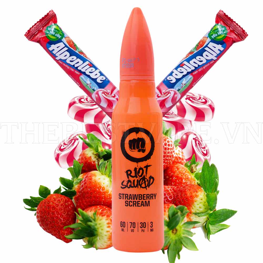 Tinh dầu vape UK Strawberry Scream 60ml