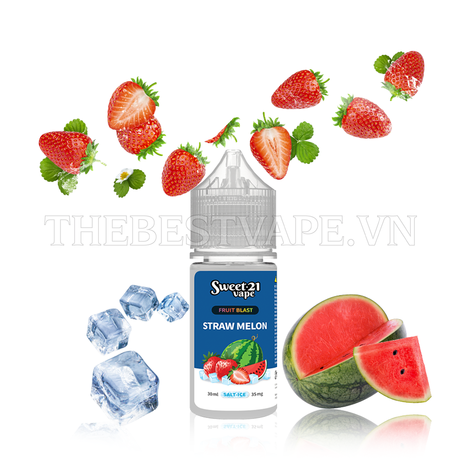 Sweet 21 ( Fruit Blast ) - STRAW MELON ( Dâu Tây Dưa Hấu Lạnh ) - Salt Nicotine