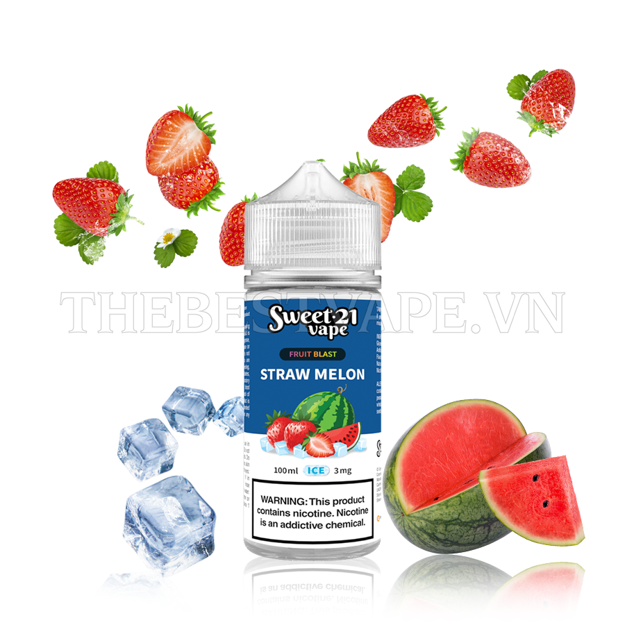 Sweet 21 ( Fruit Blast ) - STRAW MELON ( Dâu Tây Dưa Hấu Lạnh ) - Freebase