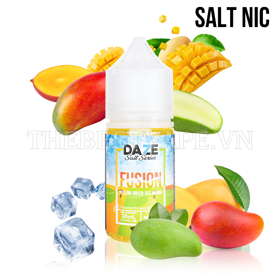 7 Daze MFG ( Fusion ) - YELLOW GREEN RED MANGO ( Xoài Tổng Hợp Lạnh ) - Salt Nicotine