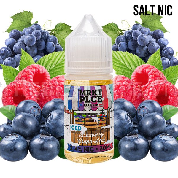 Mrkt Plce - BRAZBERRY GRAPE ACAI ( Mâm Xôi Nho Việt Quất ) - Salt Nicotine