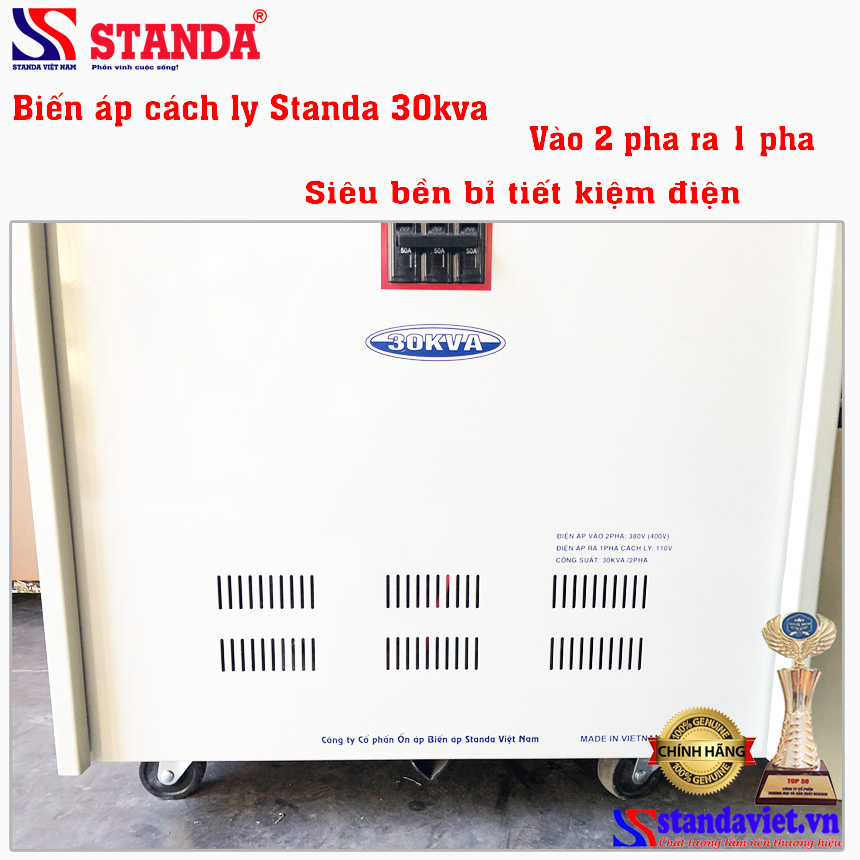 Biến áp cách ly STANDA bền bỉ siêu tiết kiệm điện