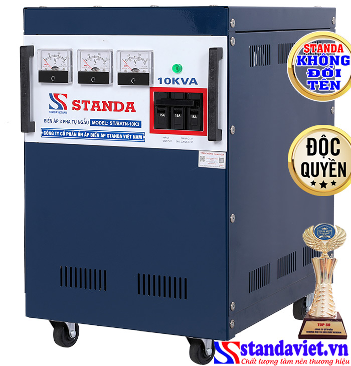 Biến áp tự ngẫu Standa 10kVA 3 pha chính hãng