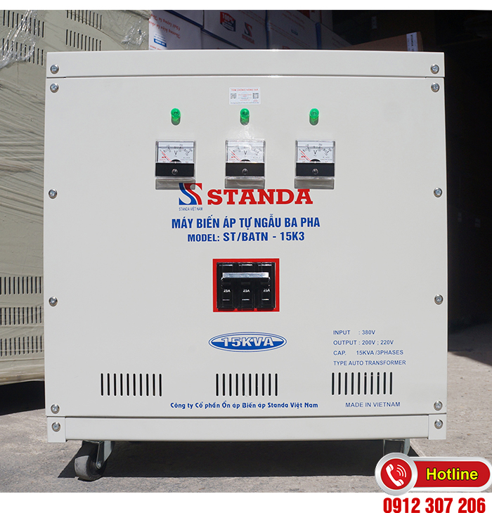 Biến áp tự ngẫu Standa 15kVA 3 pha chính hãng