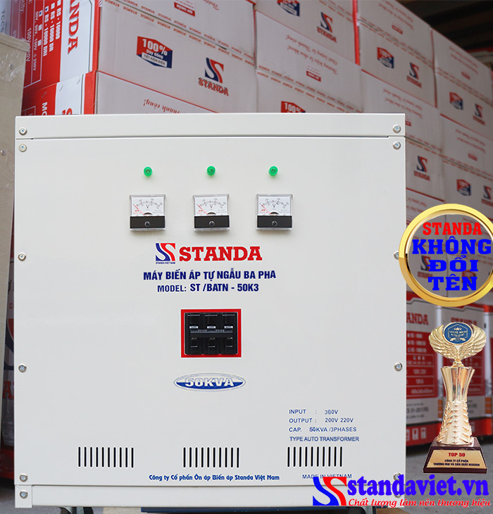 Biến áp tự ngẫu Standa 50kVA chính hãng