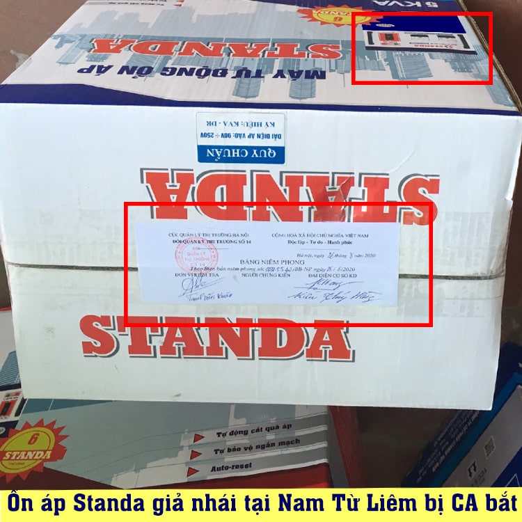 Tất cả ổn áp STANDA giả đều đã bị công an xử lý