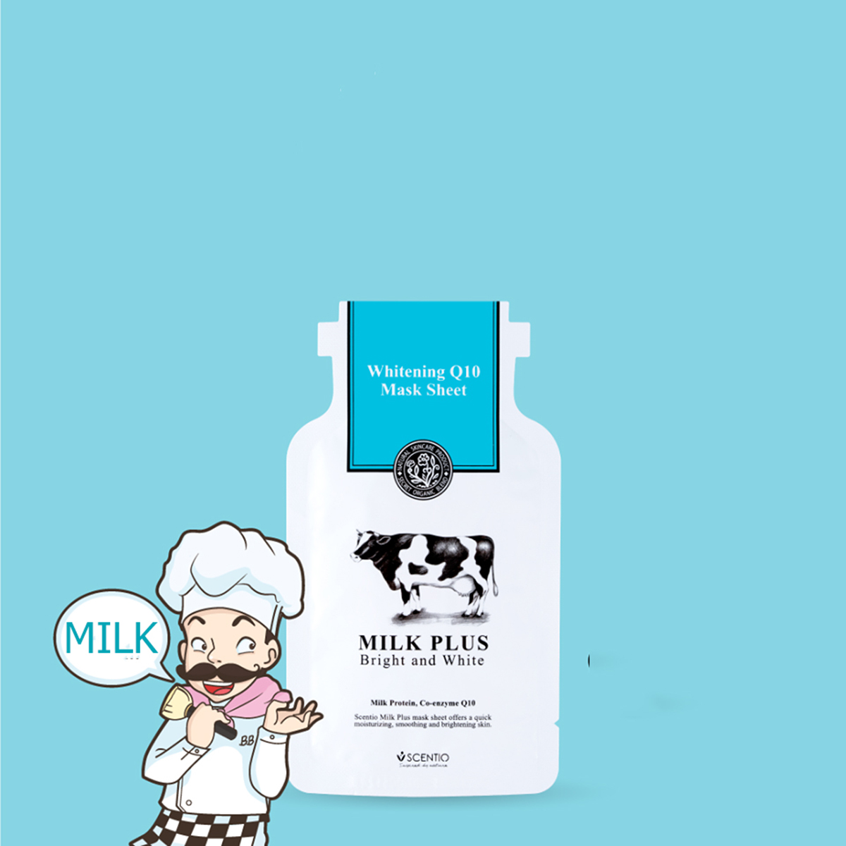 Mặt nạ giấy dưỡng trắng da Scentio Milk Plus (1 miếng)