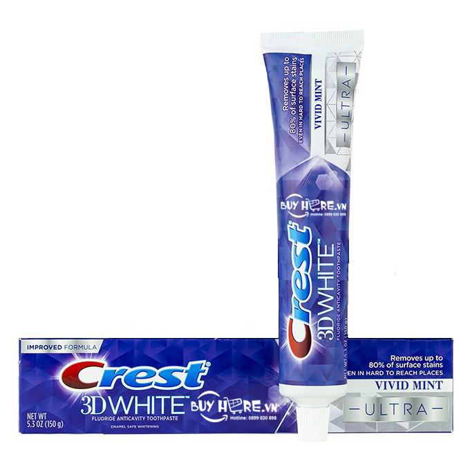 Kem Đánh Răng Crest 3D White Vivid Mint Ultra - Hàng USA