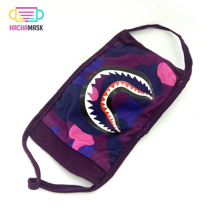 khẩu trang hàm cá mập tím
