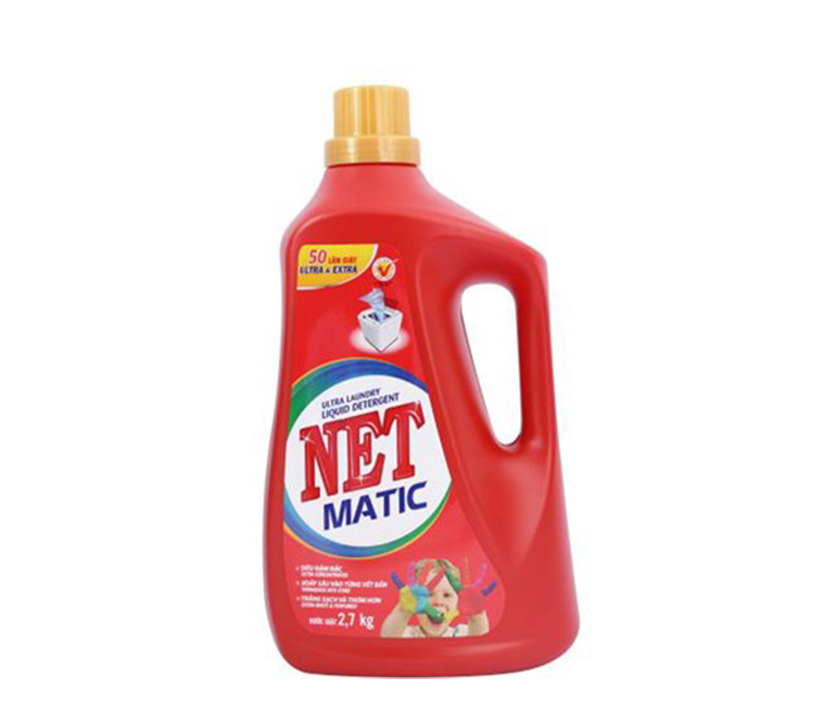 Nước giặt Net Matic Cửa trên chai 2.7kg