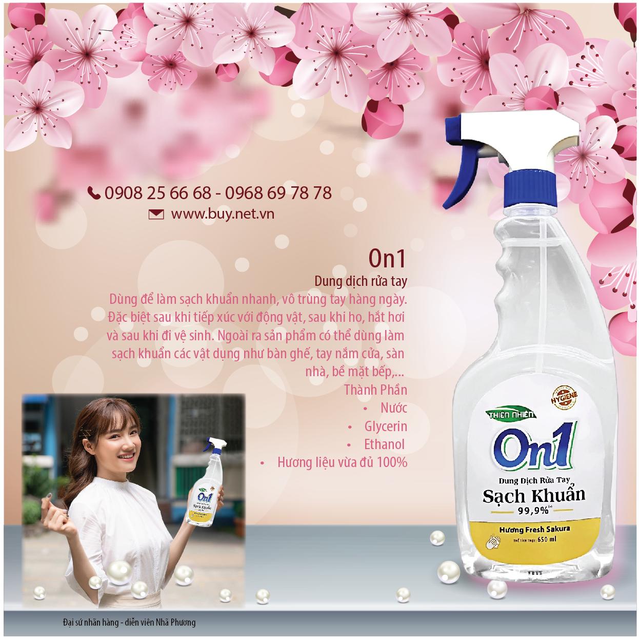 Dung dịch rửa tay khô sát khuẩn hiệu On1 650ml