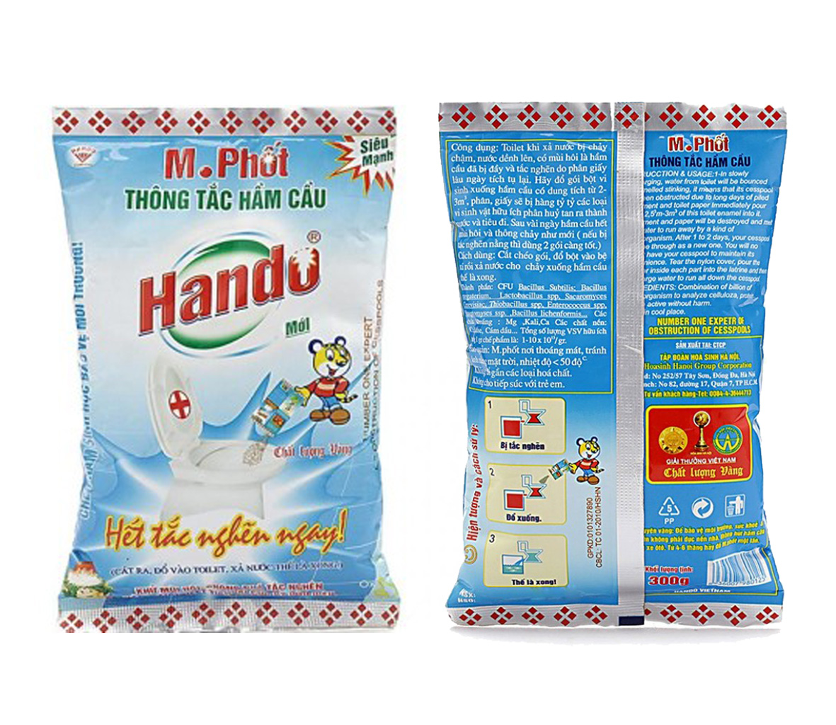 Bột thông tắc hầm cầu Hando gói 215g