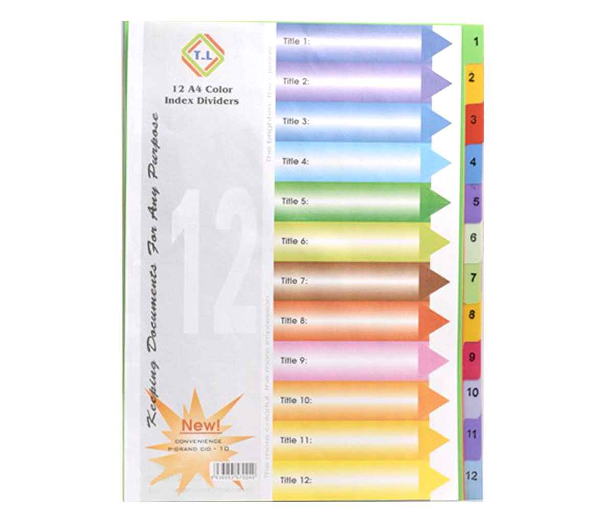 Bìa phân trang nhựa 12 lá TL