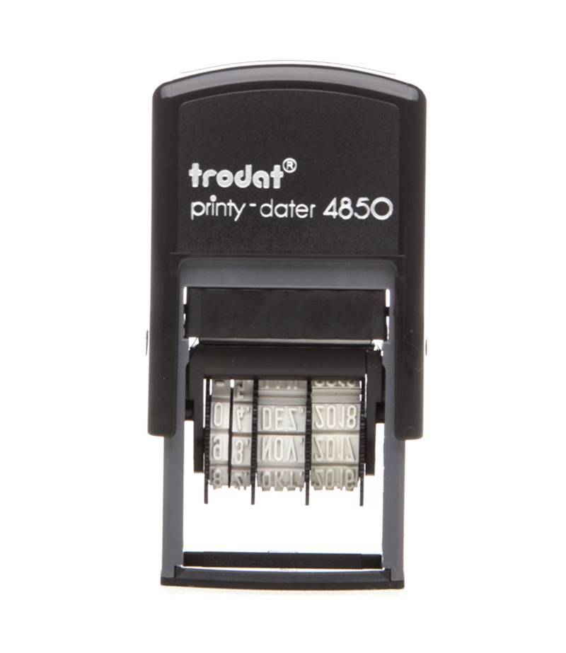 Dấu Trodat 4850 (text 25 x 5 mm, date 3,8 mm) - Dấu lật tự động có nội dung ngày và chữ