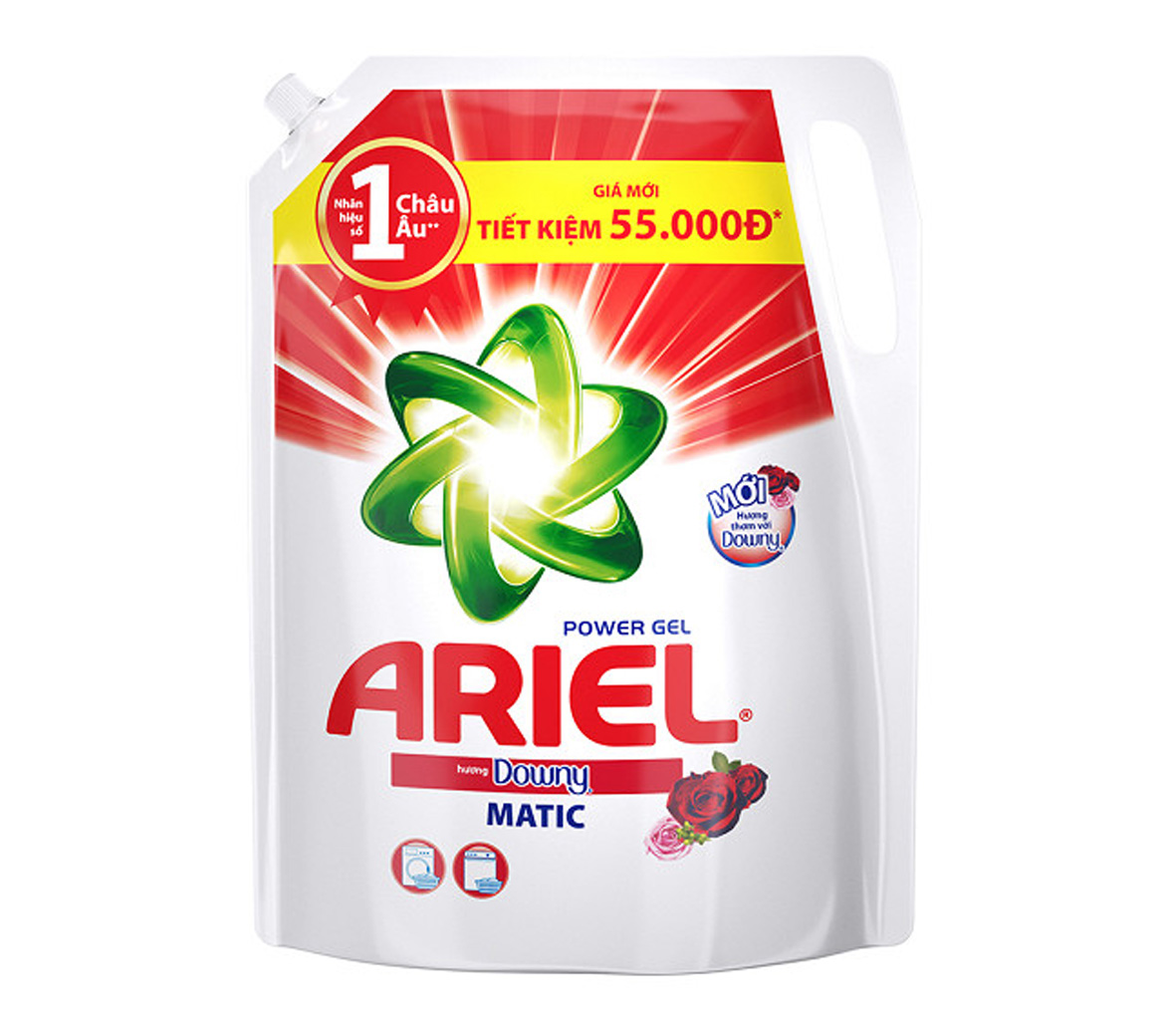Nước giặt Ariel Đậm đặc hương Downy túi 2,4lít