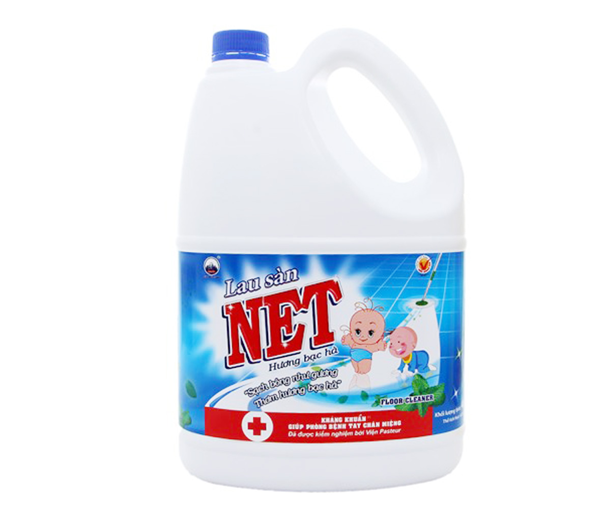 Nước lau sàn NET Kháng khuẩn hương Bạc Hà can 4kg