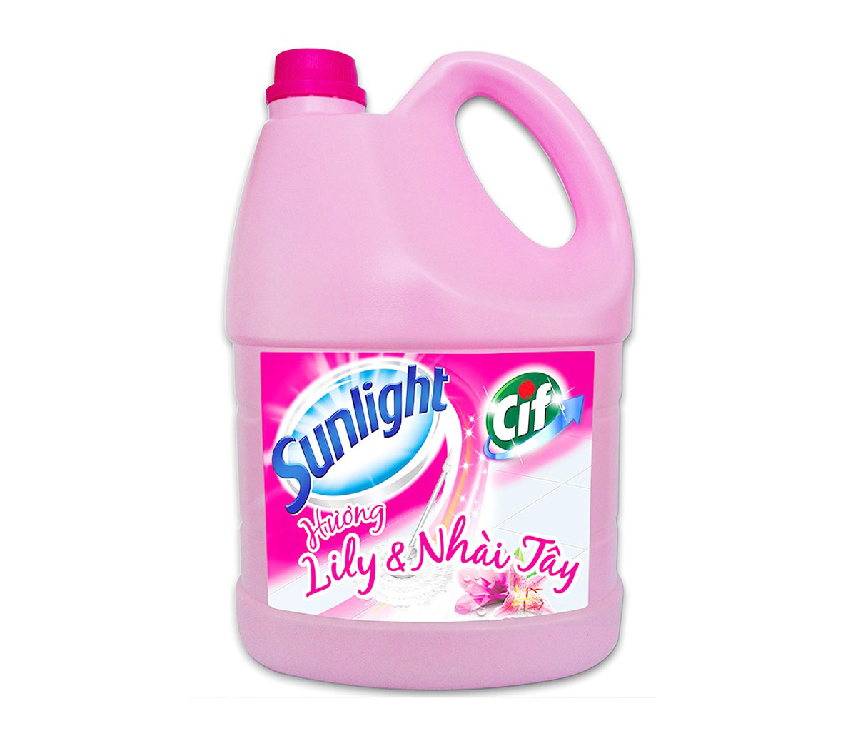 Nước lau sàn Sunlight Cif hương Lily Nhài Tây can 3,8kg