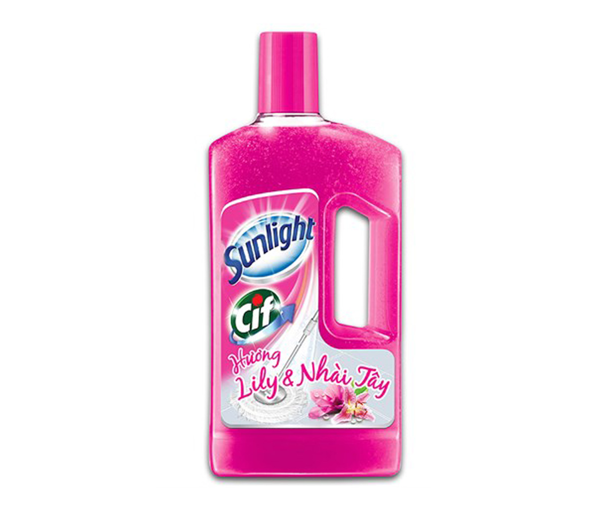 Nước lau sàn Sunlight Cif hương Lily Nhài Tây chai 1kg