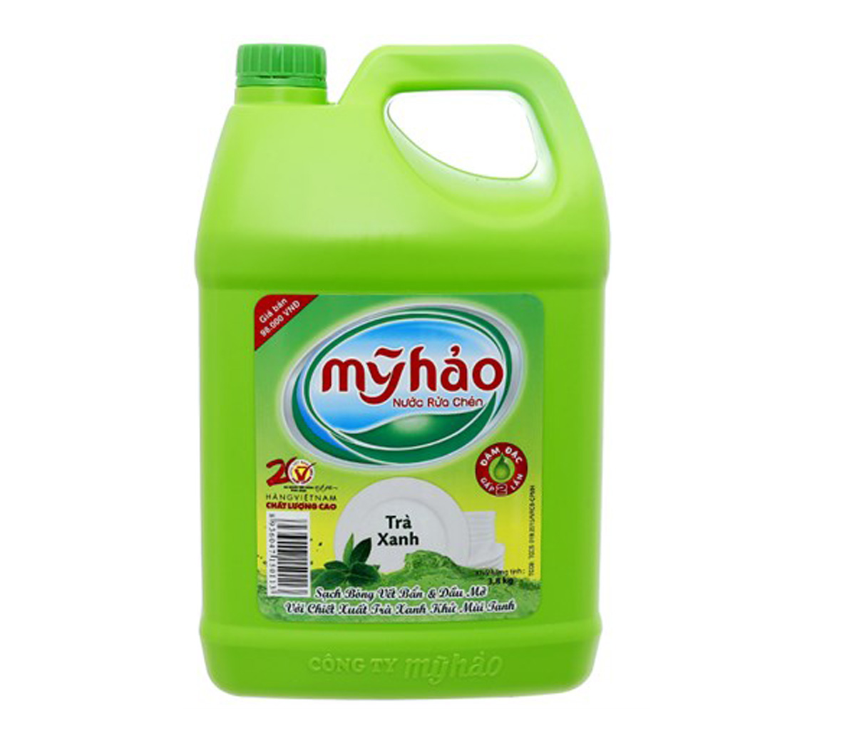 Nước rửa chén Mỹ Hảo Trà xanh can 1,6kg