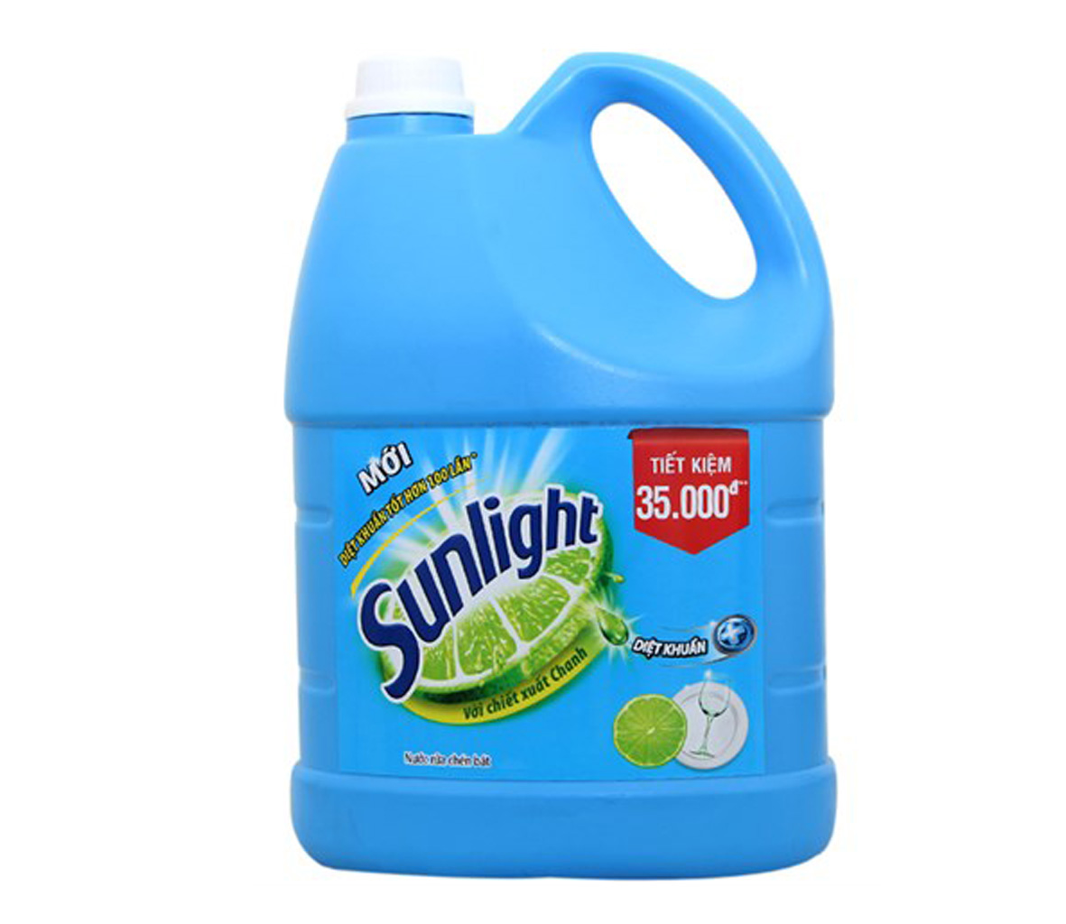 Nước rửa chén Sunlight Diệt khuẩn hương Chanh can 3,8kg
