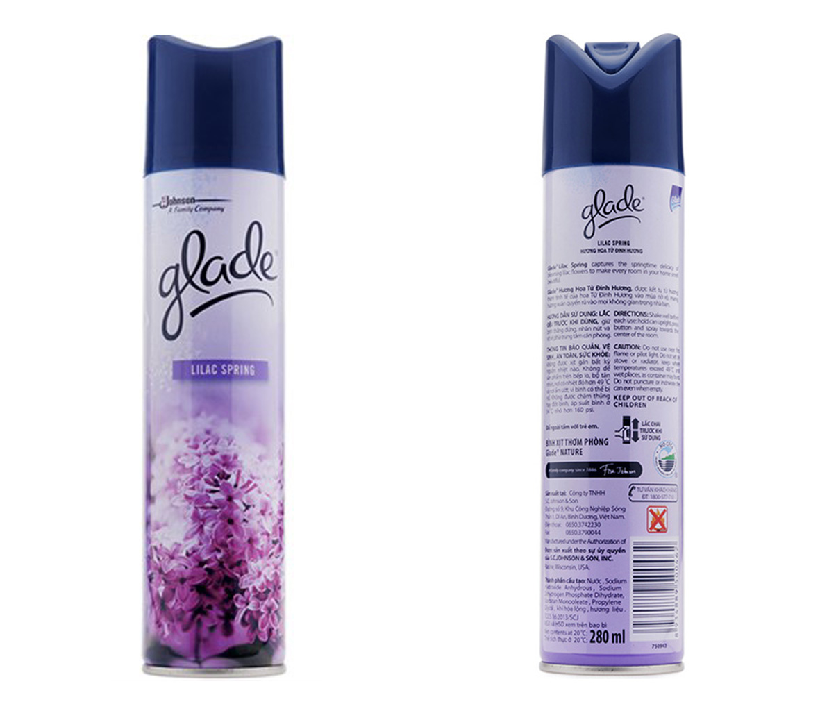 Nước xịt phòng Glade hương Hoa tử đinh hương chai 280ml