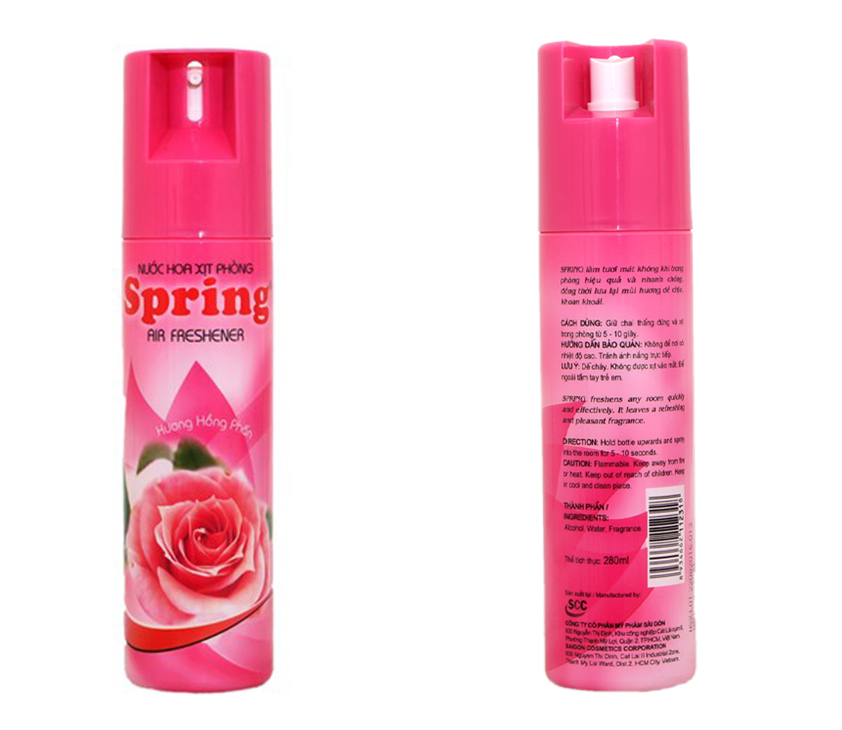 Nước xịt phòng Spring hương Hồng phấn chai 280ml
