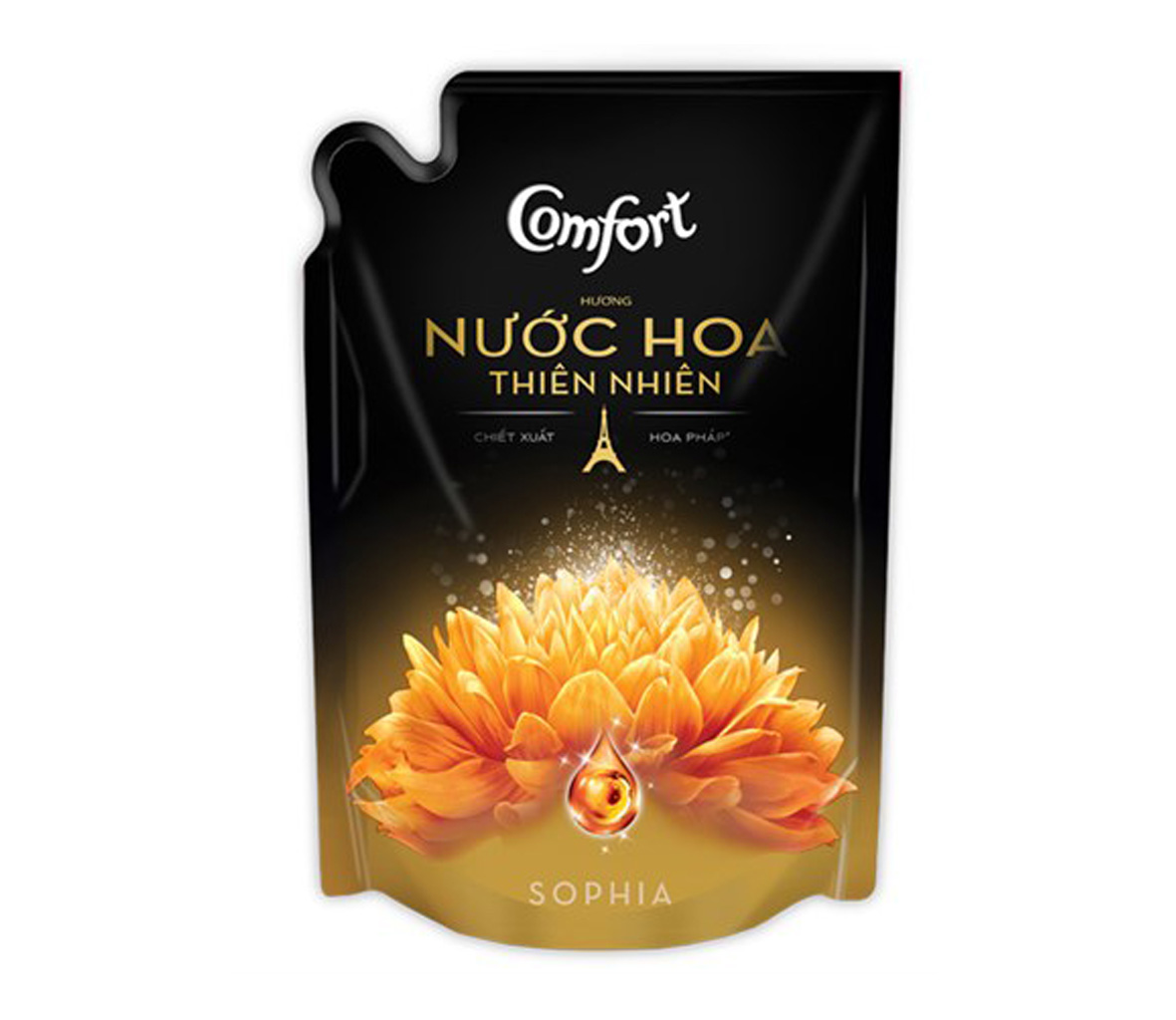 Nước xả vải Comfort hương Nước hoa thiên nhiên Sophia túi 1,6lít
