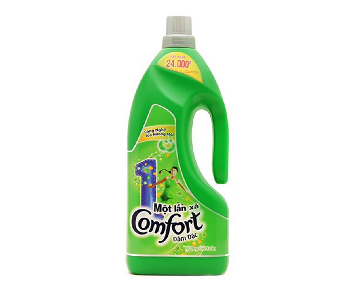 Nước xả vải Comfort Đậm đặc 1 lần xả hương Gió xuân chai 1,8lít