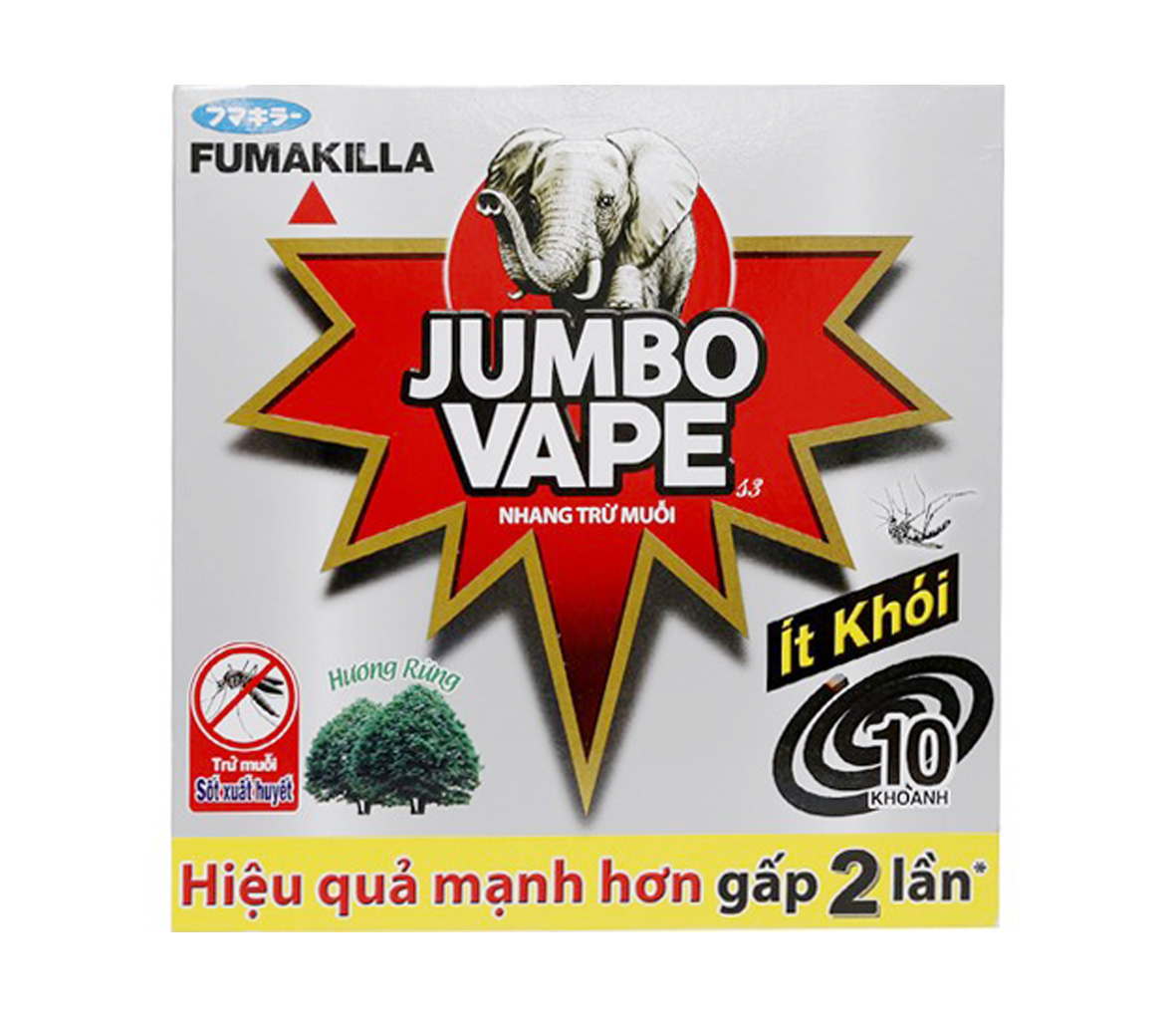 Nhang muỗi Jumbo Vape Ít khói hương Rừng (10 khoanh)