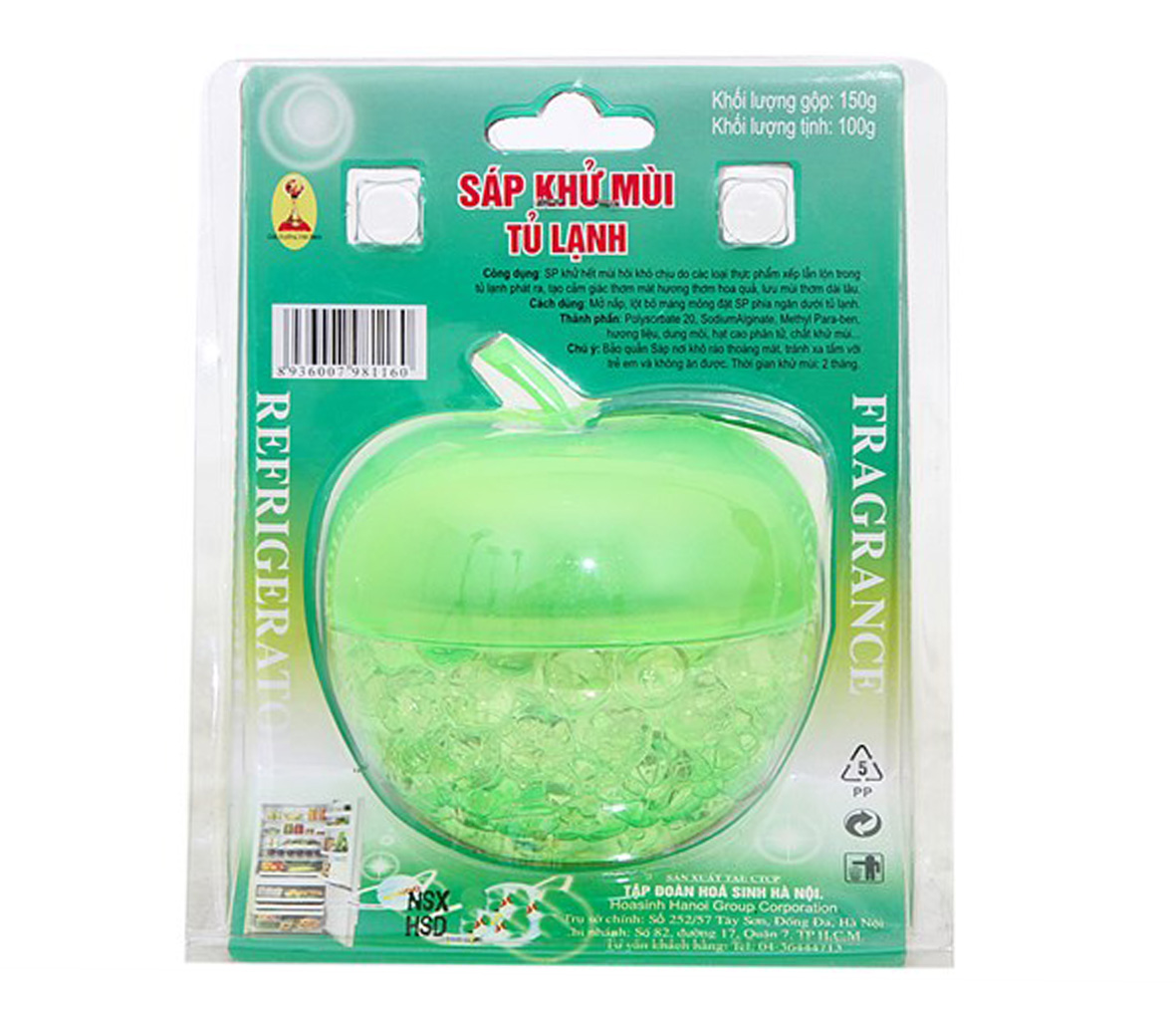Sáp khử mùi tủ lạnh Hando hương Táo 150g