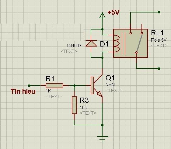 Mạch đóng ngắt relay sử dụng transistor