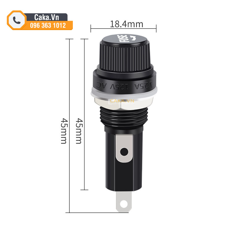 Đế cầu chì ống 6x30mm có nắp vặn