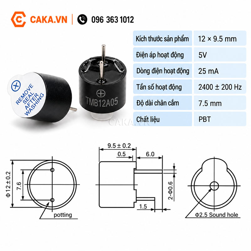Còi Chip 5V TMB12A05 chủ động