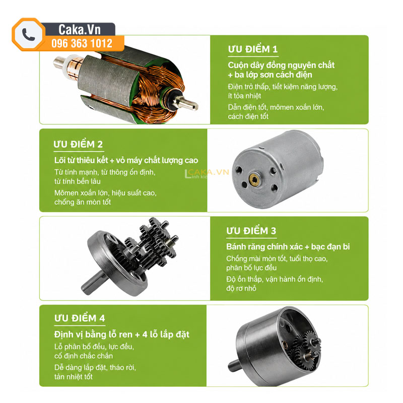 Motor GA25-370 60RPM hộp số bánh răng kim loại