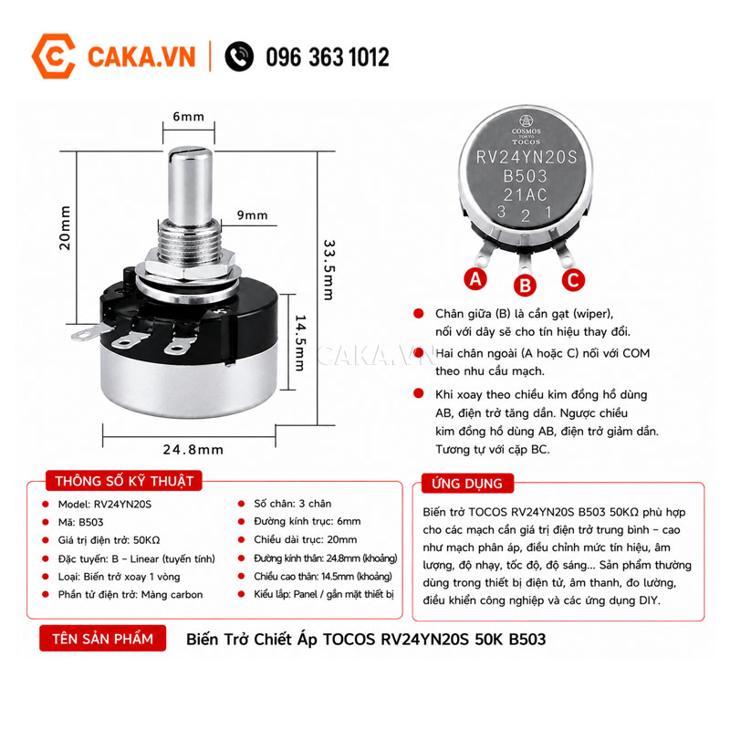 Biến Trở RV24YN20S B503 Giá Trị 50K