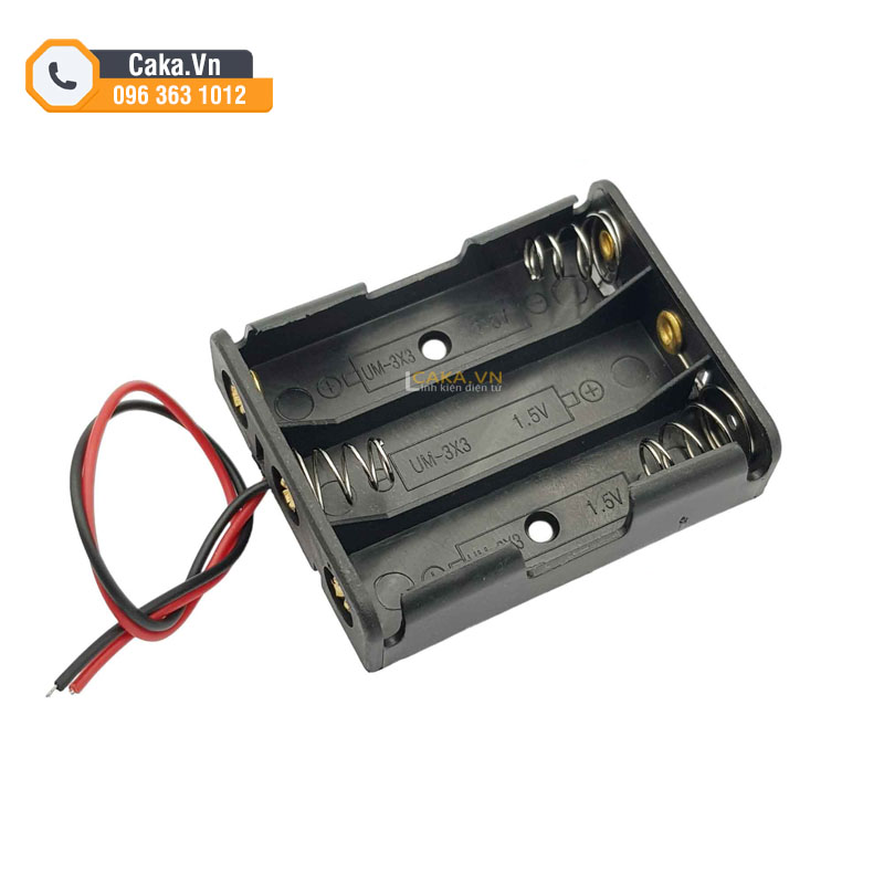Đế pin 3 viên AA có dây đỏ đen