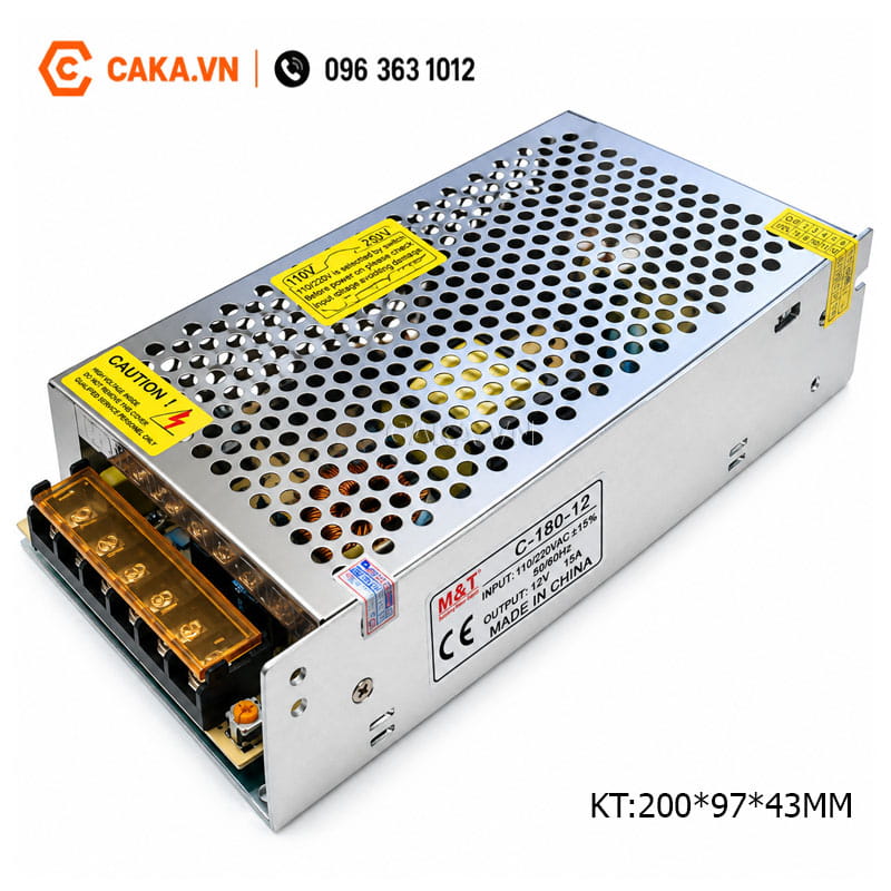 Nguồn tổ ong 12V 15A công suất 180W